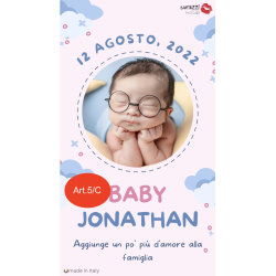 Cartolina digitale personalizzata per Battesimo, Nascita o Compleanno